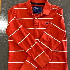 Mens American Eagle long sleeve polo size Medium